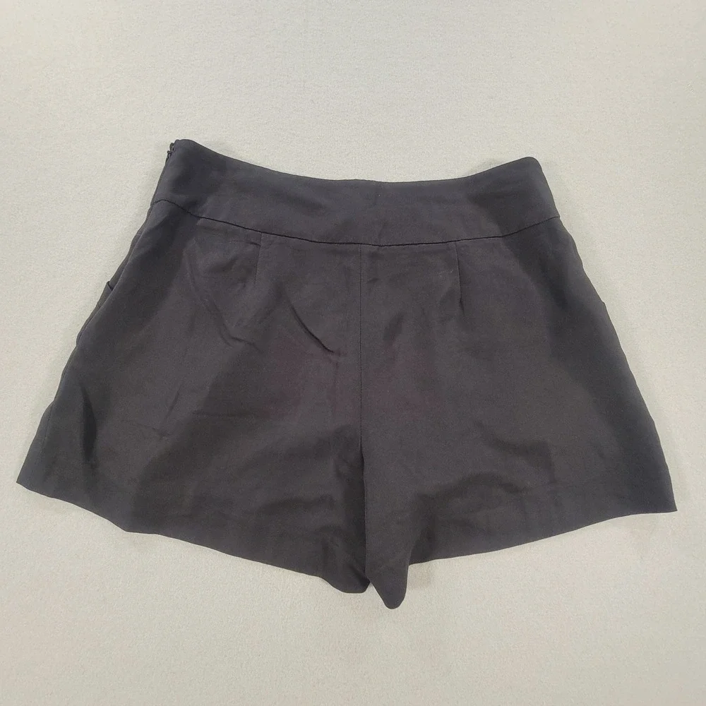 LOFT Pleated Dress Shorts High Rise Side Zip Black Women's Size 6 Preppy Casual